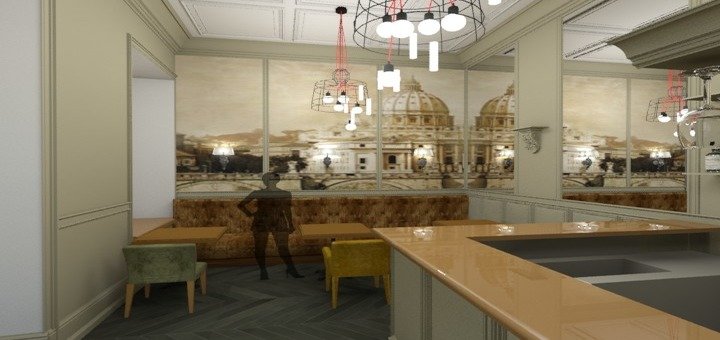 Зал итальянская кофейня «Sette Cafe». Посещайте по акции