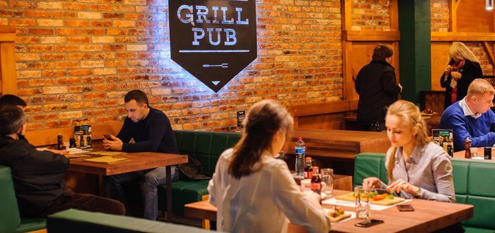 The interior of the grill pub restaurant. come at a discount