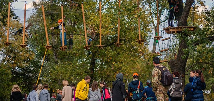 Скидка на маршруты веревочного парка от клуба активного отдыха «Shanti Extreme» в Киеве 1