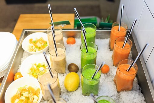 Discount on smoothies at the open fast food restaurant in lviv
