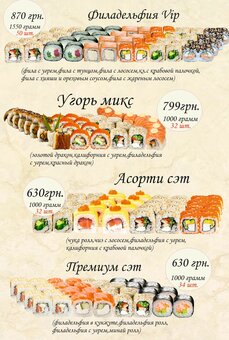 Меню Суши-маркета Gold Fish в Днепре 3