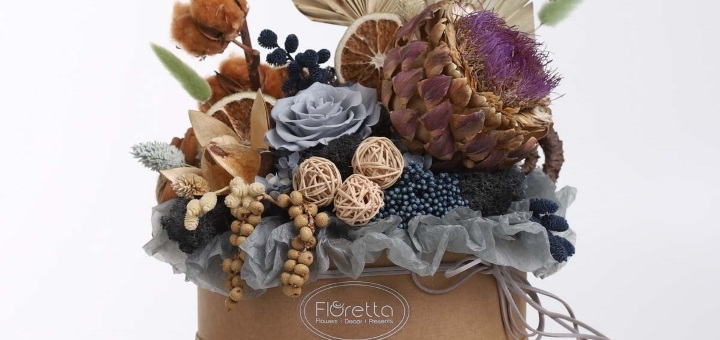 Floral design from the «Floretta» company. Order a bouquet at a discount.