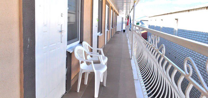 Summer terrace at the Iceberg Hotel in the Iron Port. Book trips to the Black Sea at a discount.