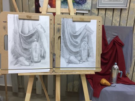 Fundamentals of academic drawing in the art school-studio «TREE ART» in Kiev. Sign up for a painting course at a discount.