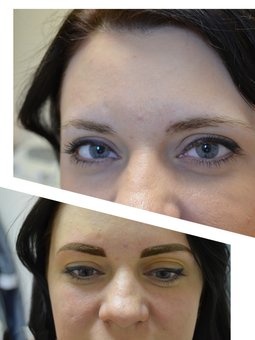 Permanent eyebrow makeup at the Anni Kolesnik cosmetology studio in Kharkov. Sign up for the promotion.